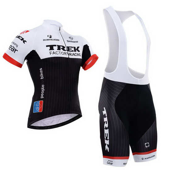 2015 Maillot Trek Tirantes Mangas Cortas Blanco Y Negro